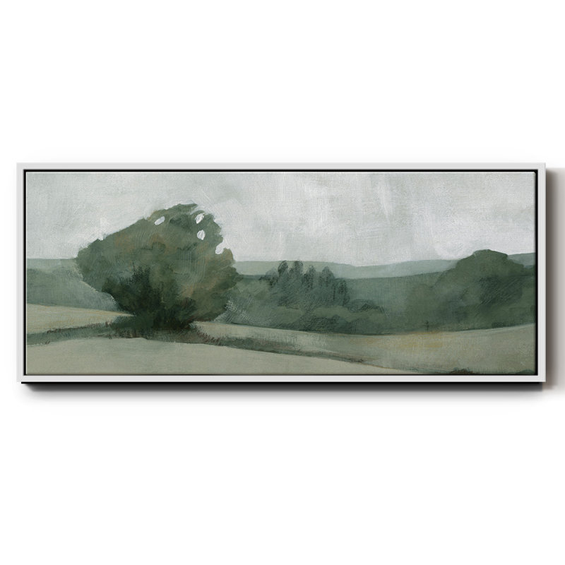«Soft Green Landscape I», toile encadrée, H 20 po x l 50 po
