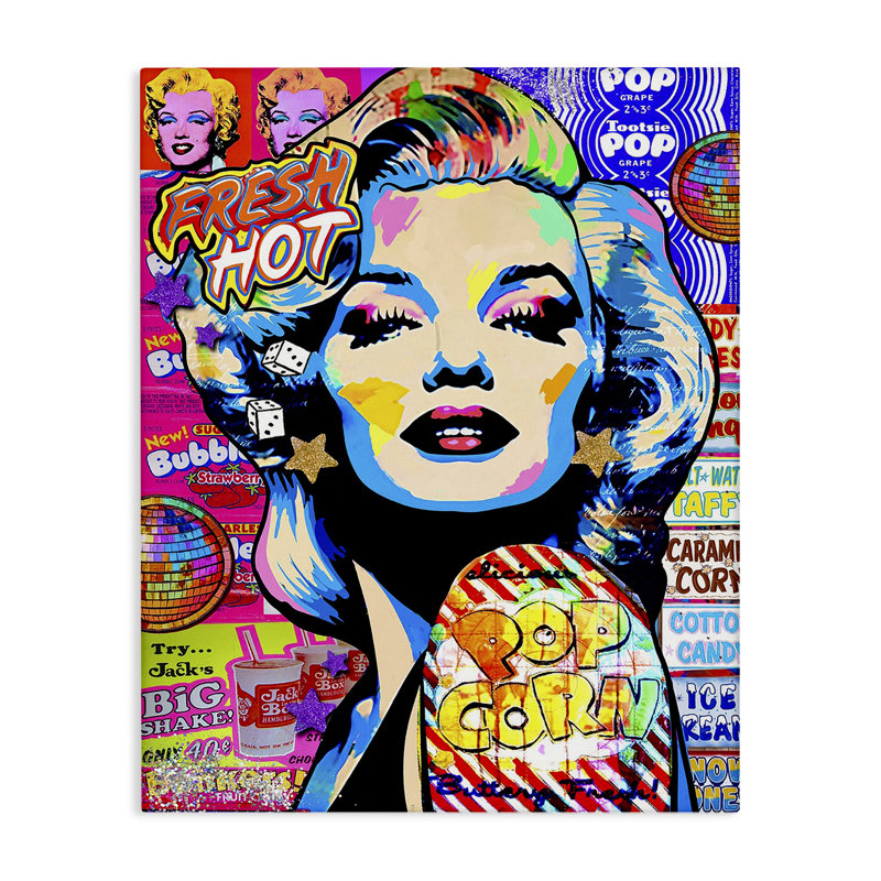 Art mural sur toile Groovy Pop Style par Jess Stempel, H 30 po x l 24 po