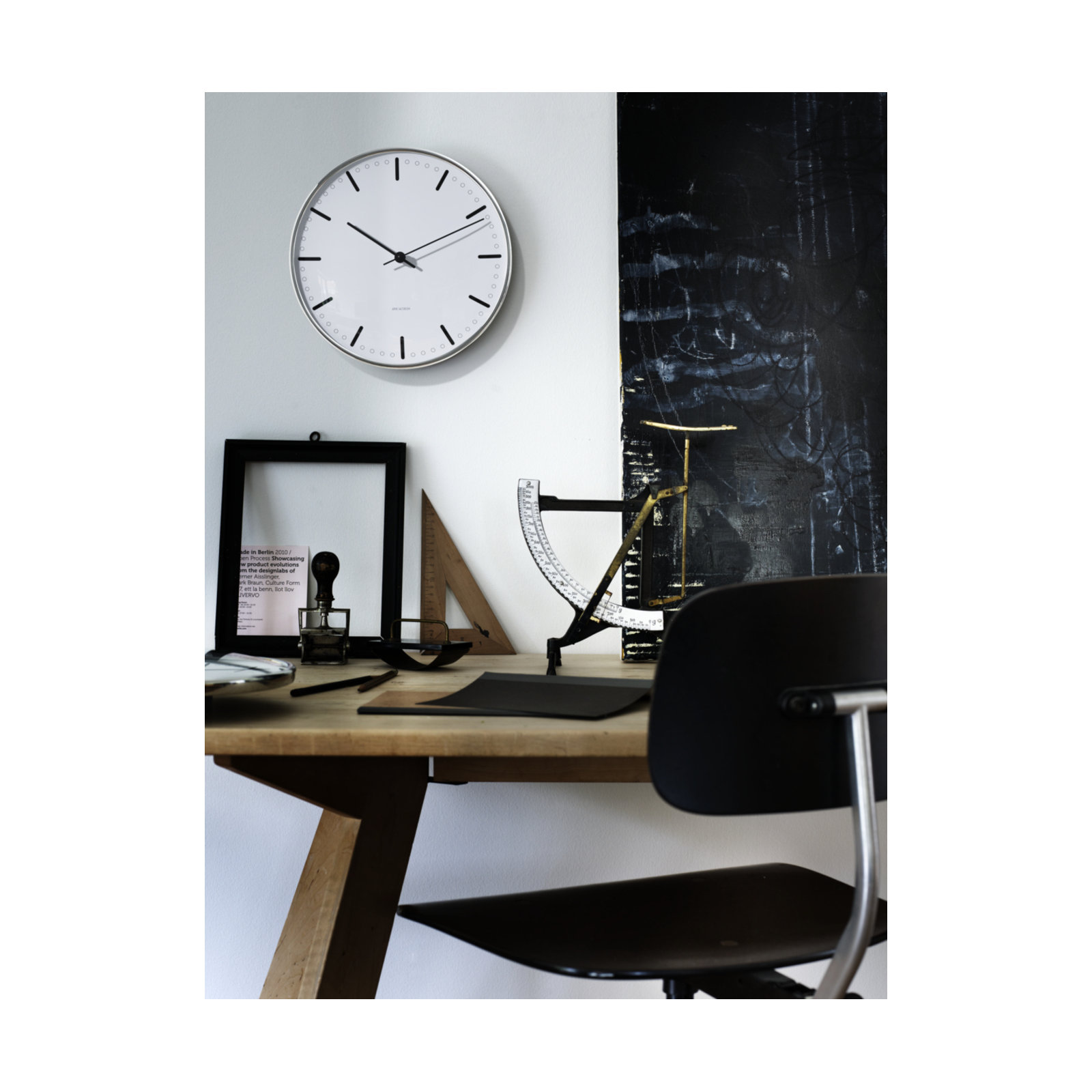 City Hall Metal Wall Clock, Large