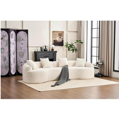 Canapé modulaire incurvé à compression noir, canapé-lit en chenille haute densité 30D pour appartement, salon L 110 po