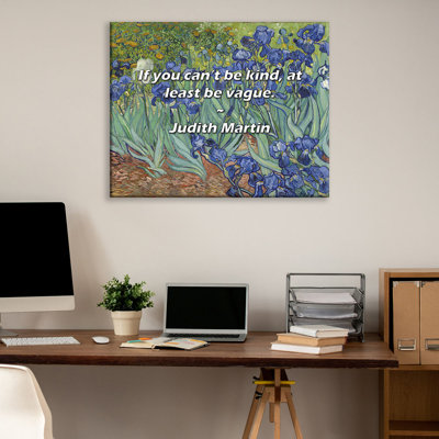Artsy Quote "If you can’t be kind, at least be vague." By Judith Martin Gallery Wrapped Canvas
