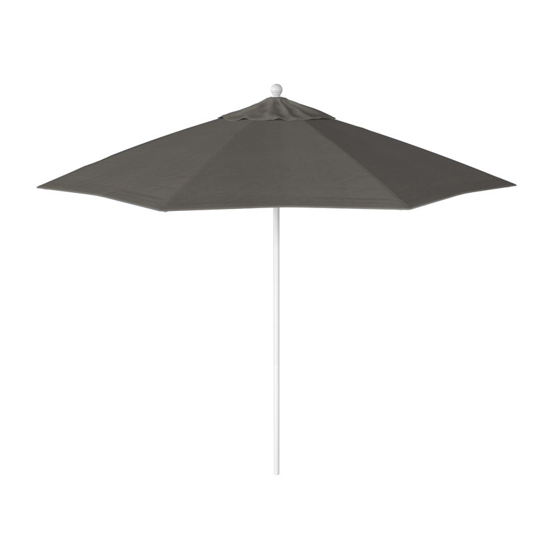 Parasol de marché octogonal 9 pi Willa, Toile gris anthracite Sunbrella®, Matted White