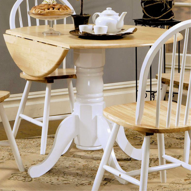 Round 40-Inch Drop Leaf Extension Dining Table
