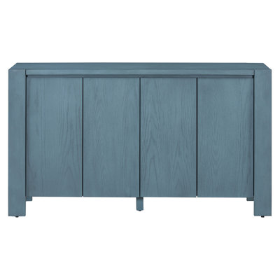 Buffet Cabinet with Storage, 4-Door Retro Wood Sideboard with Distressed Finish and Adjustable Shelves for Dining Room, Kitchen, and Living Room by Ophelia & Co.