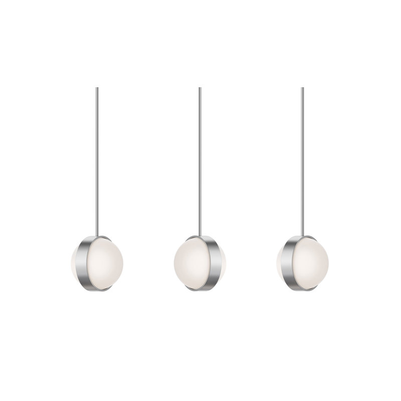 Luminaire suspendu linéaire 3 lumières Verona - 120V - 45W - 5 CCT, Nickel satiné