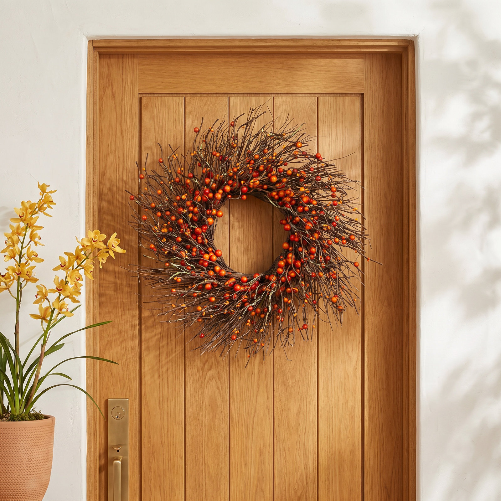 Fall Gold Dusted Berry Wreath