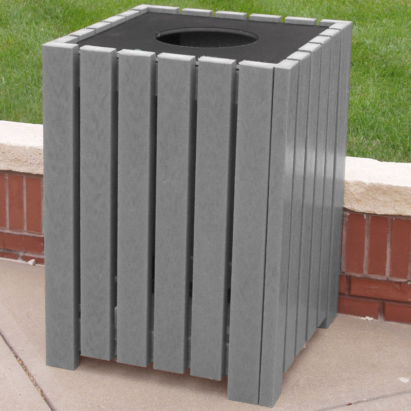 Réceptacle en carré résistant et recyclé, 32, Brun