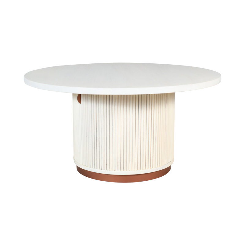 Table basse ronde avec rangement Mid-Century
