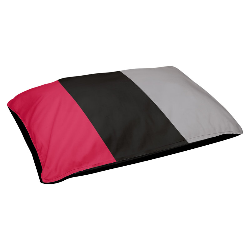 Coussin d'extérieur Toronto, Très grand (l 50 po x P 40 po x H 17 po), Rouge / Noir / Argent