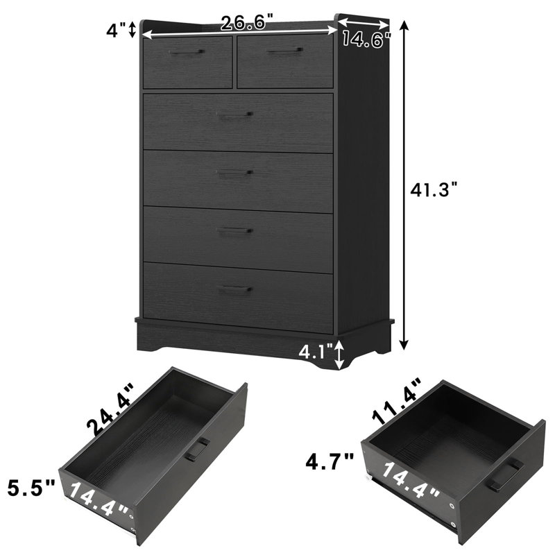 Commode 6 tiroirs Amijan Fairview
