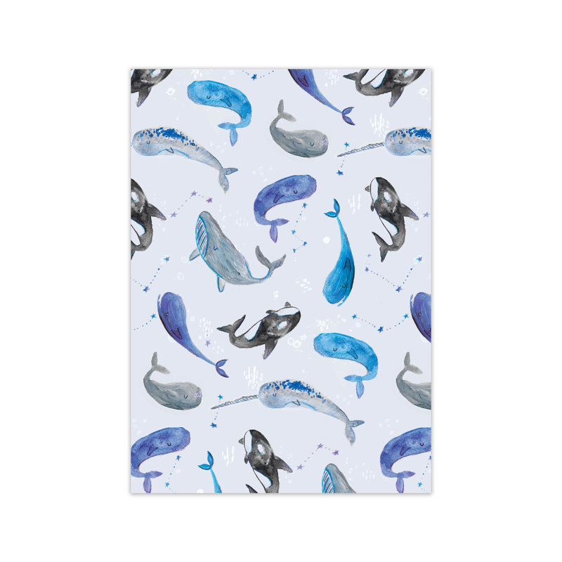 Whales Repeat Patterm by Laura Irwin - Print, No Framed, 59.4cm H x 42cm W x 3cm D