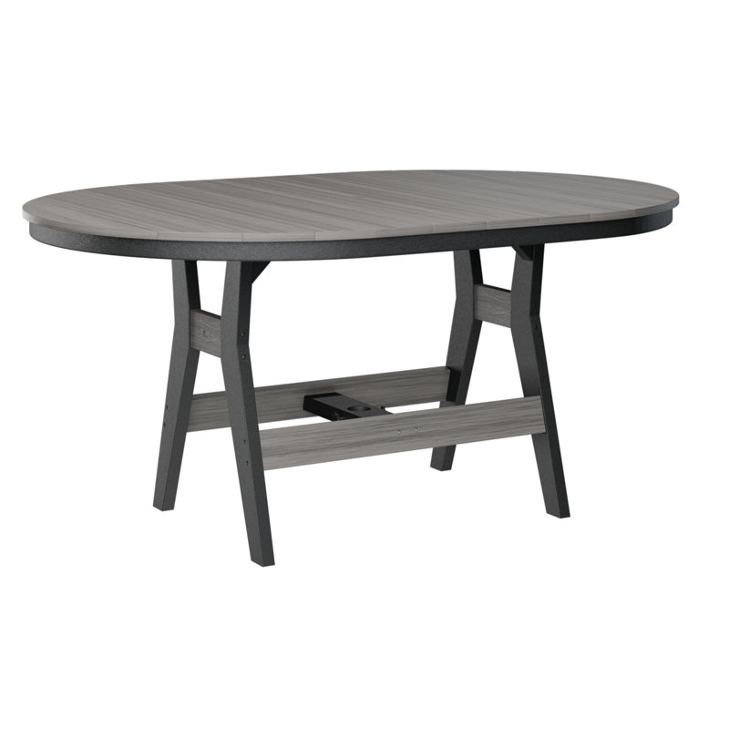 Table de bar berlinoise Berlin, Bois flottant gris, Noir, 38.87" H x 64" W x 44" D