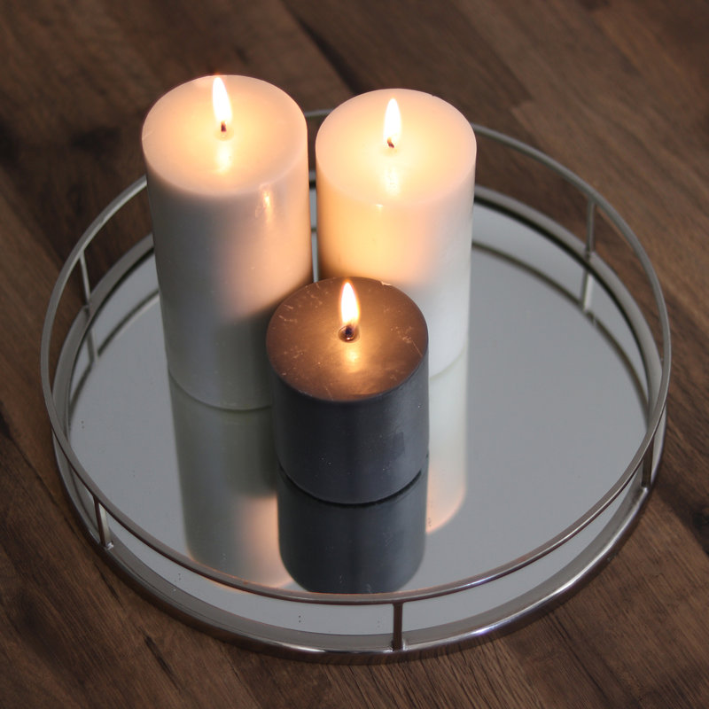 Unscented Scented Pillar Candle, Black;Grey;White