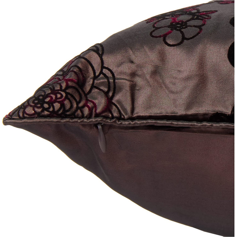 Coussin Silky Bloom Design, Brun