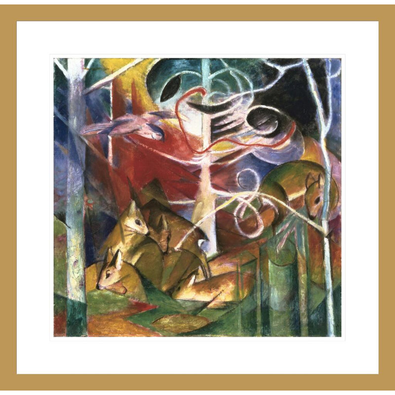 «Deer in the Forest I» par Franz Marc - Impression giclée, H 20,88 po x l 29,5 po