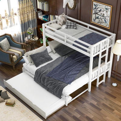 Lit superposé simple au-dessus d'un lit gigogne avec couchette en blanc, peu encombrant, garde-corps, guide d'assemblage pour couchette Rookies, couleur blanche, caractéristiques, placement à votre goût