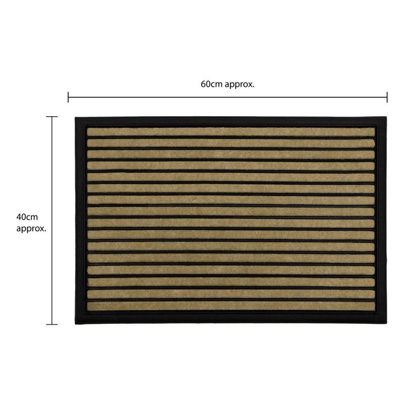 Vienna Non-Slip Striped Indoor Doormat, 1cm H x 60cm L x 40cm W