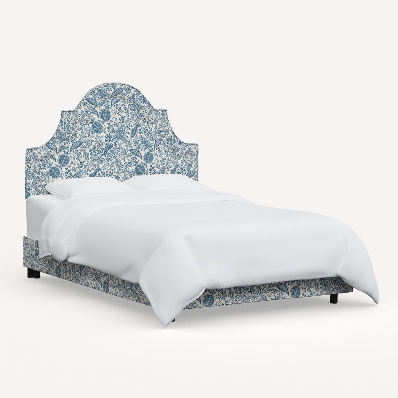 Rifle Paper Co. x Cloth & Company Marion Bed, Rpc Pomegranate Blue Linen, Queen