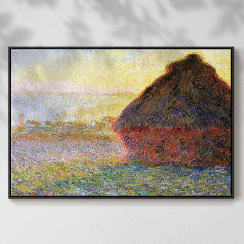 " Grainstack At Sunset, 1891 ", 37" H x 25" W x 2" D, Black