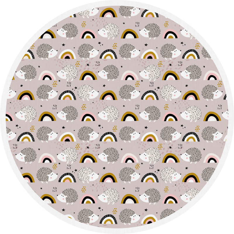 Alexanna Vinyl Machine Printed Area Rug, Round 150cm