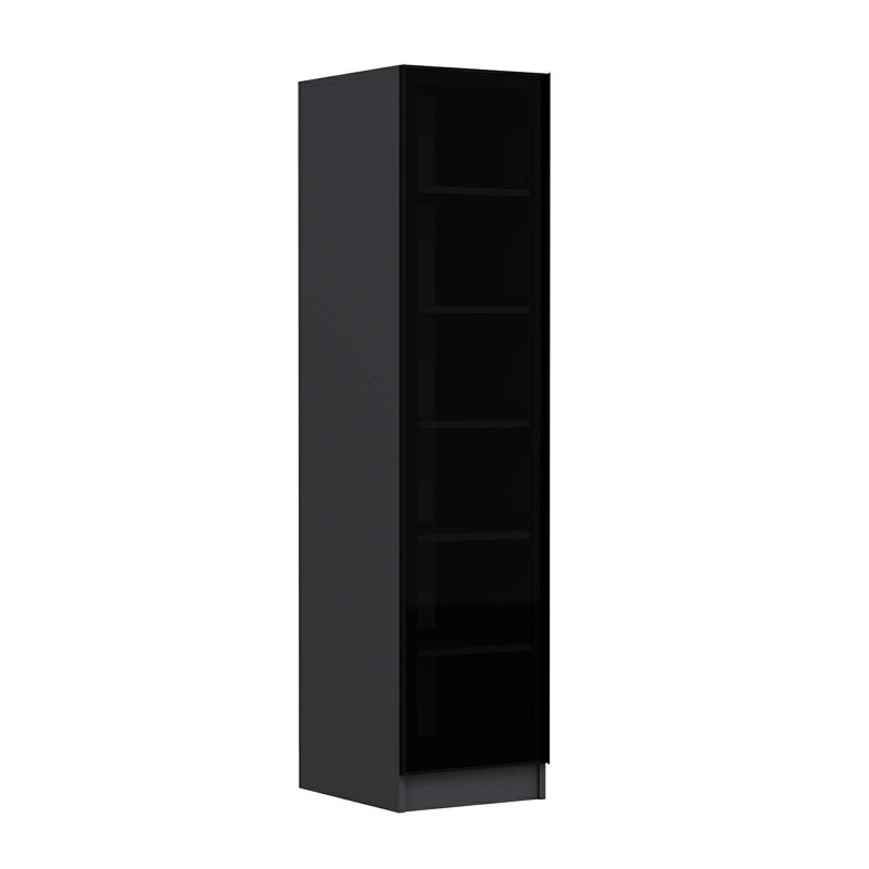Elina 1 Door Manufactured Wood Wardrobe, 190cm H x 45cm W x 52cm D, Black