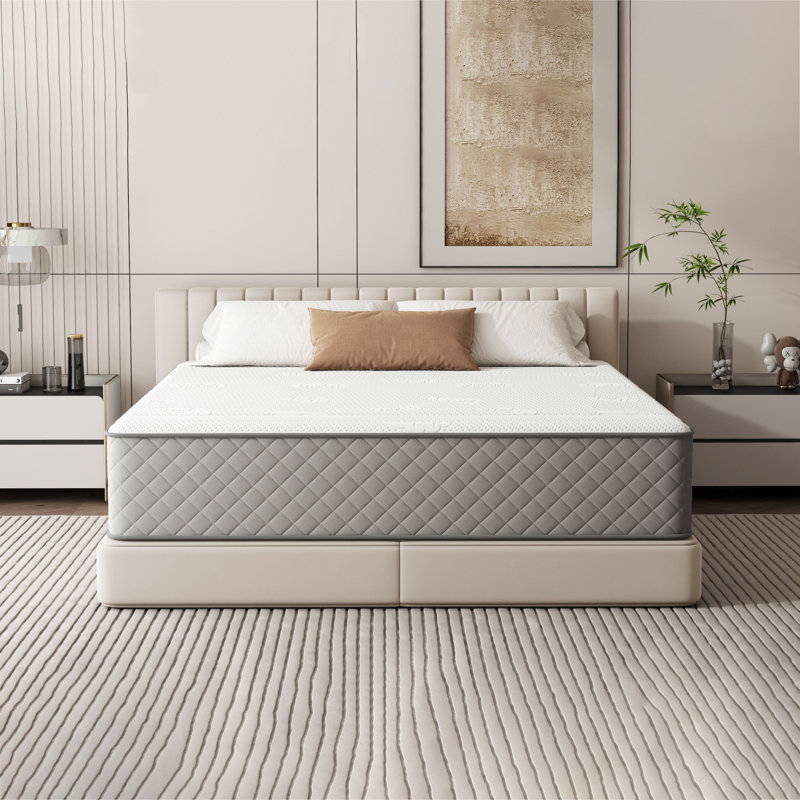 Noren Quilted Top 12" Queen Mattress Memory Foam Medium Firm Hybrid Mattress in a box With Certipur-us, Pocket Spring, 12"