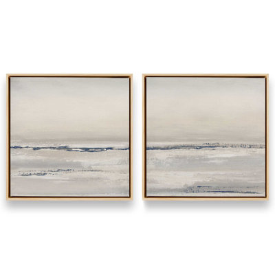 24" x 24" Ethereal Tide, Set of 2 Print on Canvas in a American Maple Frame