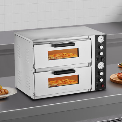 18-Inch Commercial Countertop Pizza Oven Double Deck Electric Pizza Oven