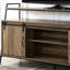 Meuble télé rustique rustique en chêne de 152 cm avec structure métallique de style tuyau, meuble de rangement pour salon