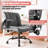 Upholstered High - Back Office Chair With Lumbar Pillow Cross Legged -116142224