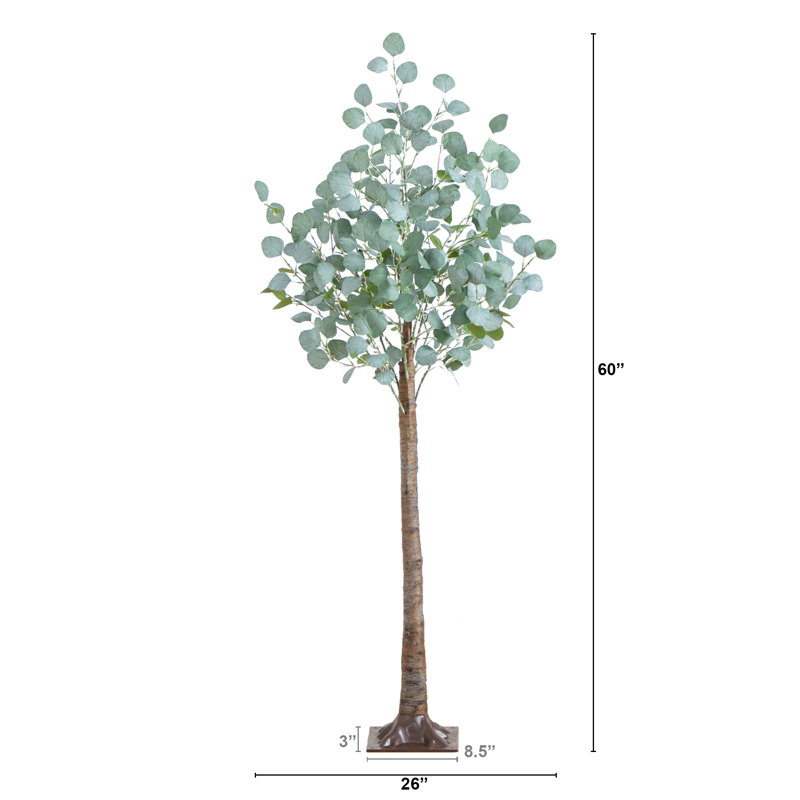 5ft. Lighted Artificial Eucalyptus Tree with 300 Warm White LED Lights
