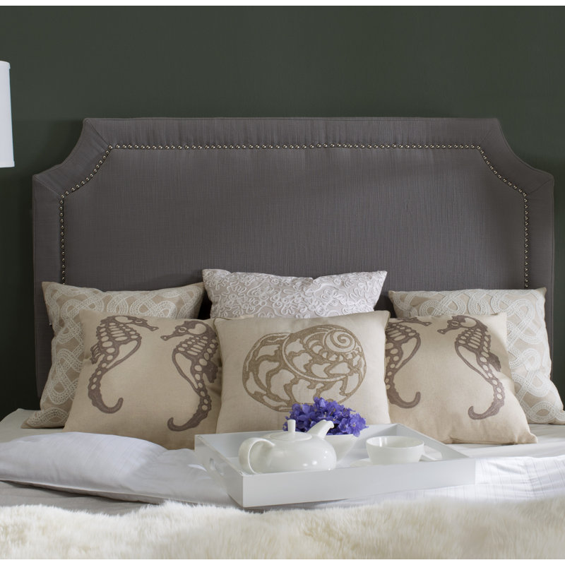 Stallings Upholstered Panel Headboard, Full, Pale Pink/Beige, Linen