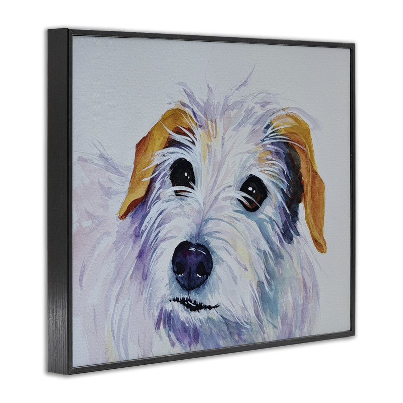 Portrait de chien White Terrier, estampe numérique, design par Tatiana Roberts, H 16 po x l 20 po