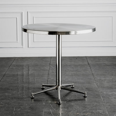 Silver Round Stainless Steel Dining table