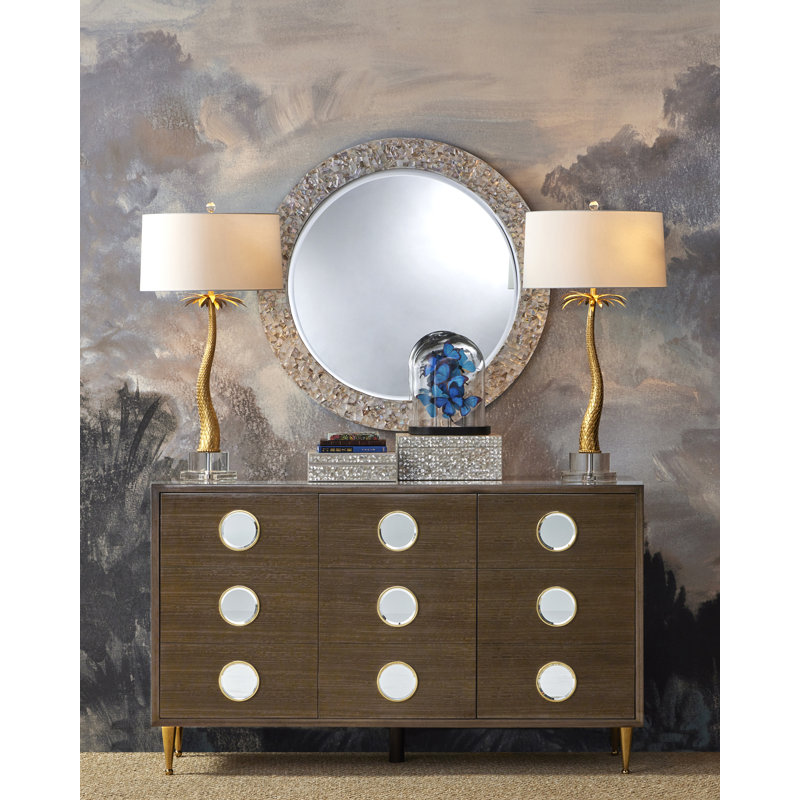 Uma Mother Of Pearl Round Mirror