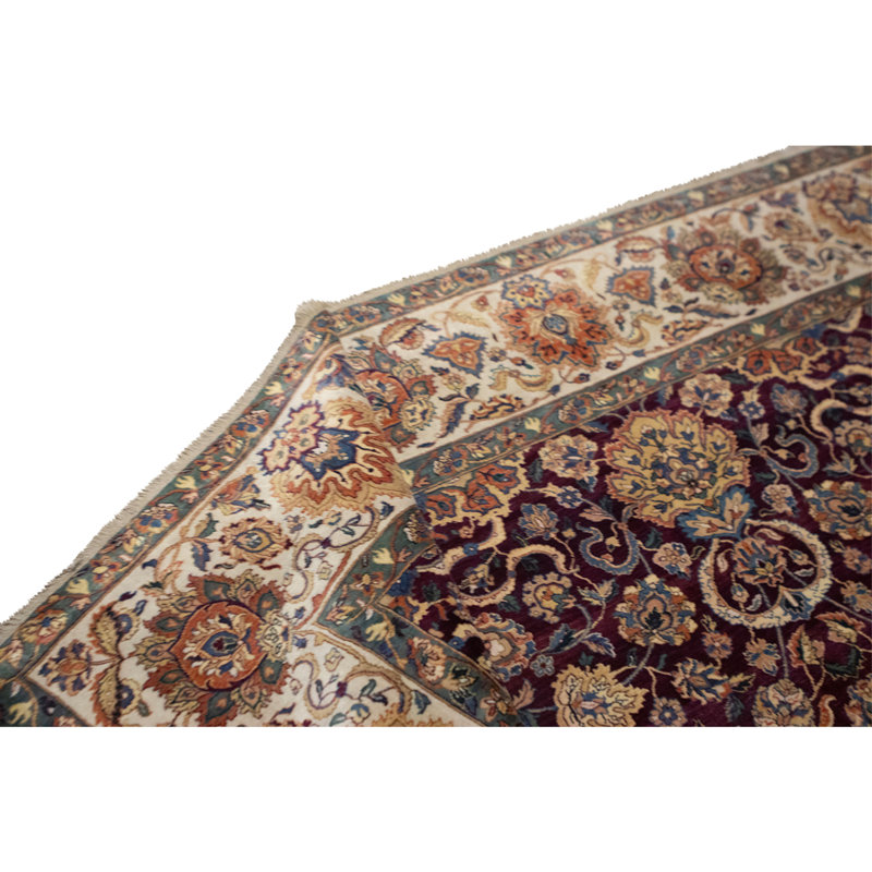 Tapis rouge et crème noué à la main de haute qualité