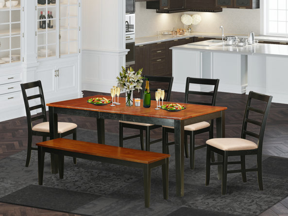 Cleobury 6 - Piece Extendable Solid Wood Dining Set