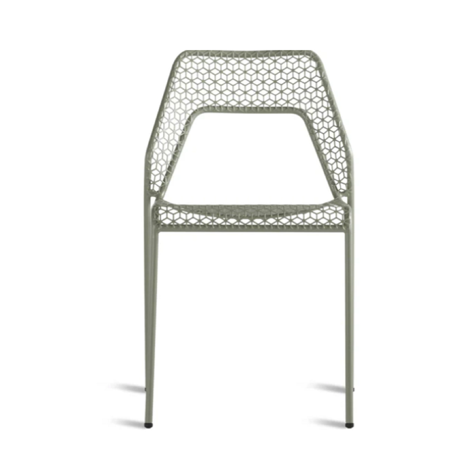 Hot Mesh Premium All-Weather Wicker Outdoor Stacking Dining Side Chair, Gray Green