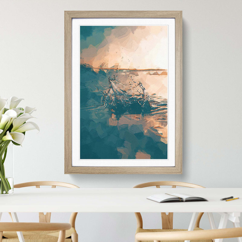 Make a Splash in Abstract - Picture Frame Graphic Art Print, 50cm H x 35cm W x 2cm D, Oak