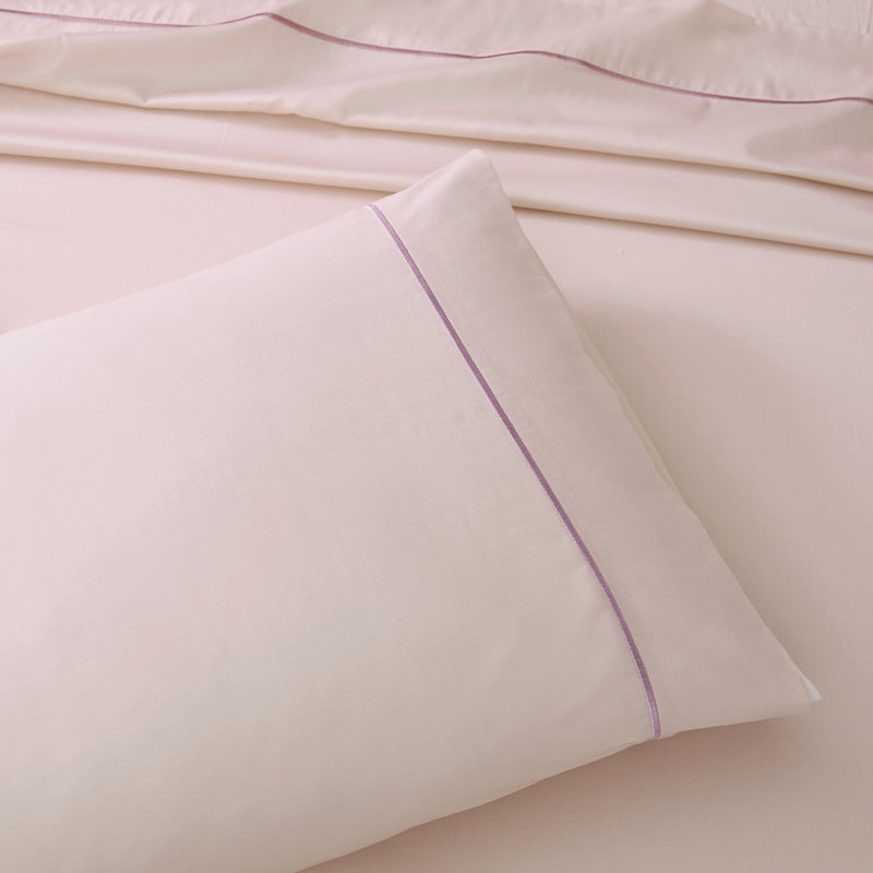 Linear Cotton Sheets Hushed Violet 4 Piece Set Queen, Queen Sheet Set, Pink