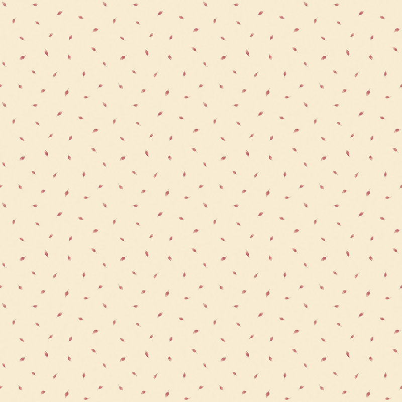 Rouleau de papier peint à feuilles simples Miniatures 3 Collection, Rouge / Crème