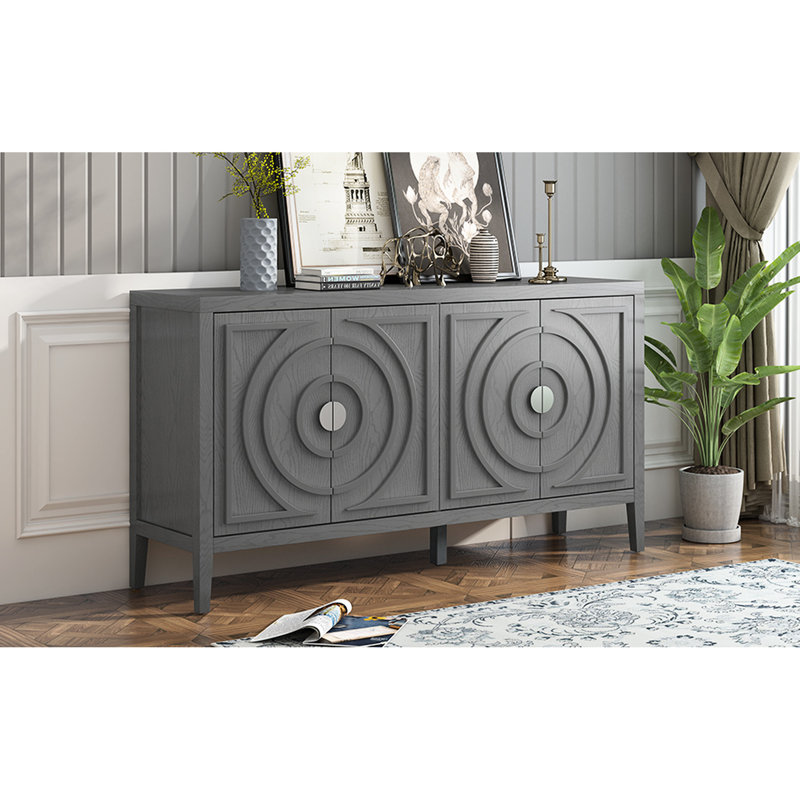 Functional Gray Storage Unit - Organizes Your Belongings Sideboard With Solid Construction Ensures Longevity, Gray
