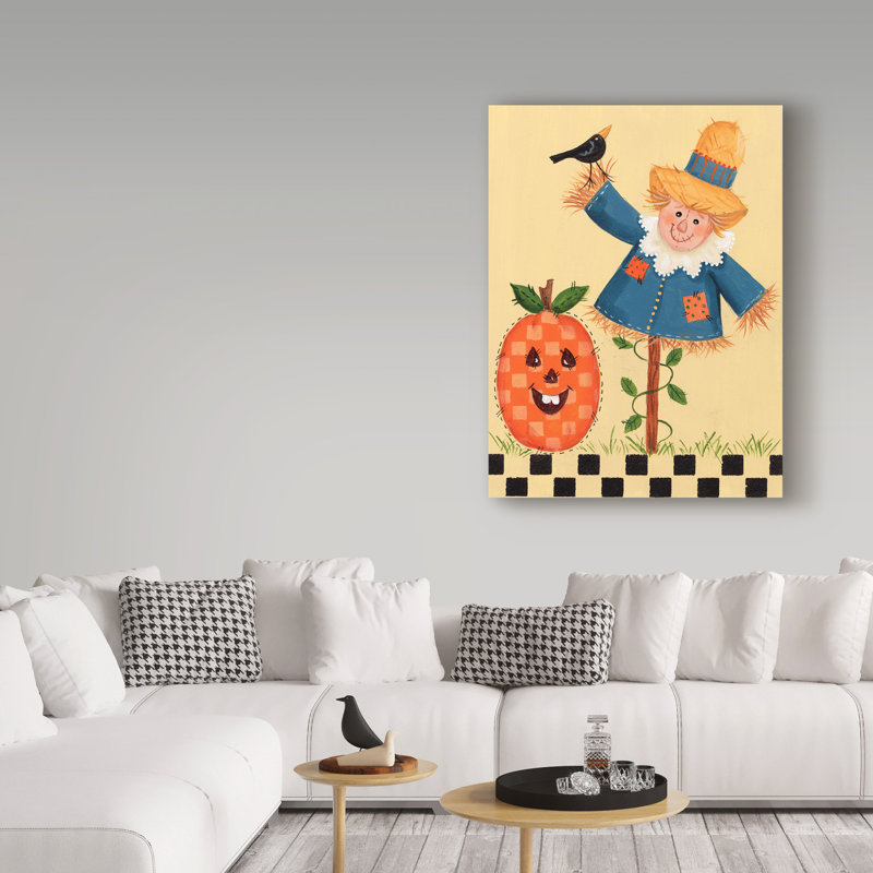 « happy jack o lantern », art sur toile, H 19 po x l 14 po x P 2 po