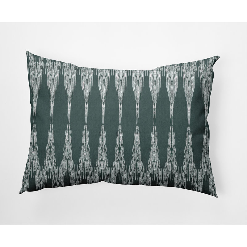 Geometric Outdoor Reversible Throw Pillow, Green