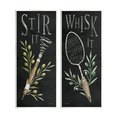 "Vintage Kitchen phrases", ensemble de 2 plaques murales par Cindy Jacobs