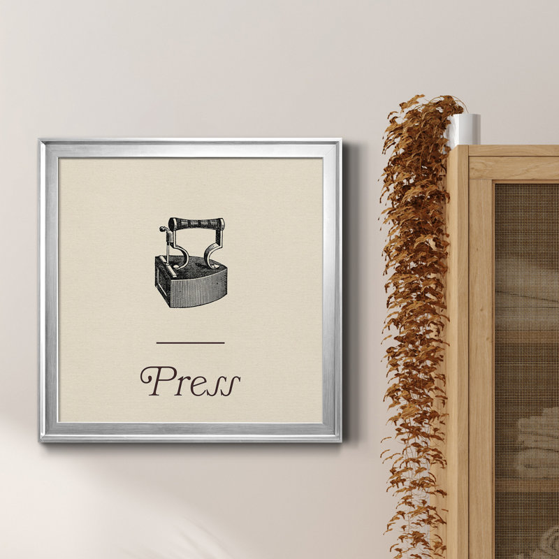 «Laundry Sign III» - Toile encadrée de qualité supérieure - prête à être suspendue, H 17,5 po x l 17,5 po x P 1,5 po
