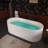 67" Freestanding Solid Surface Bathtub, Luxury Engineered Stone Resin Freestanding Soaking Bathtub With Overflow And Pop-Up Drain Cupc Certified, Matte White