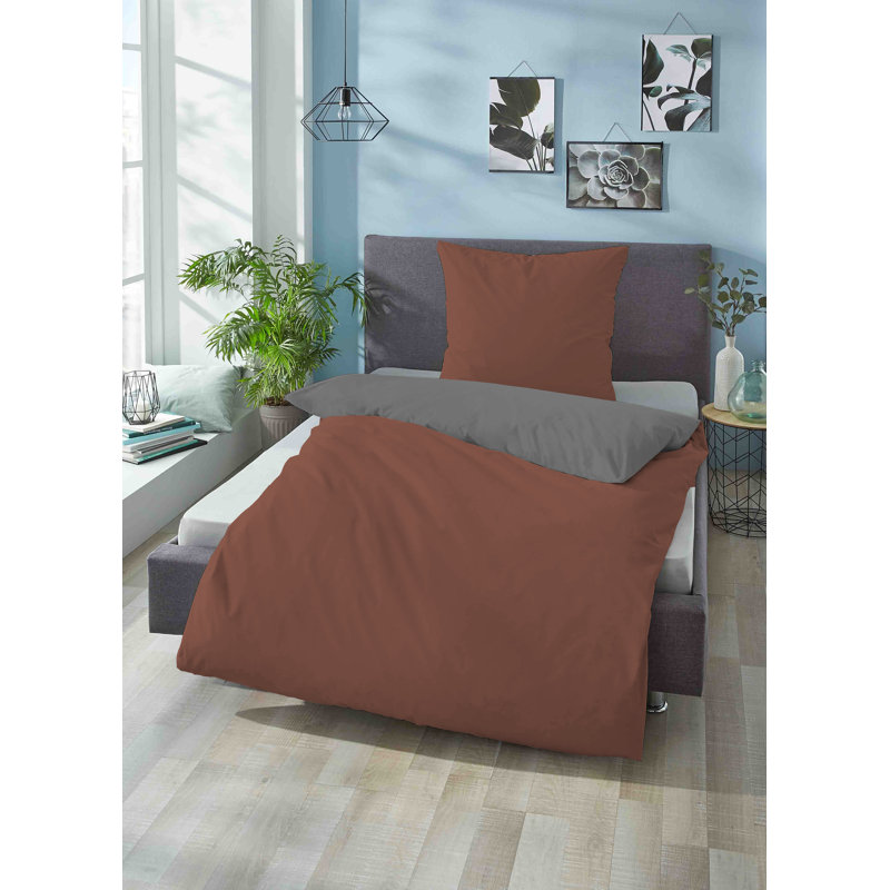 Duvet Cover Set, 155 x 220 cm - 1 Pillowcase (80 x 80 cm), Red