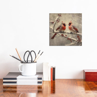 Christmas Cardinals - reproduction d'art mural