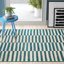 Tapis sarcelle / crème Arzilla-595218581